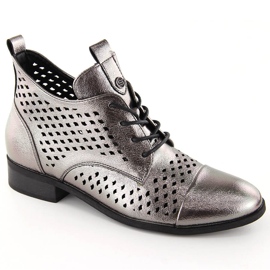 Bottines ajourées argentées femme Potocki SZ12091