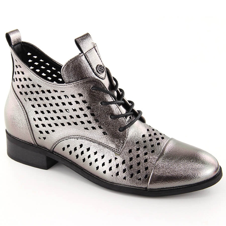 Bottines ajourées argentées femme Potocki SZ12091