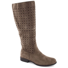Bottines femme en daim ajouré marron Jezzi ASA142-50A brun