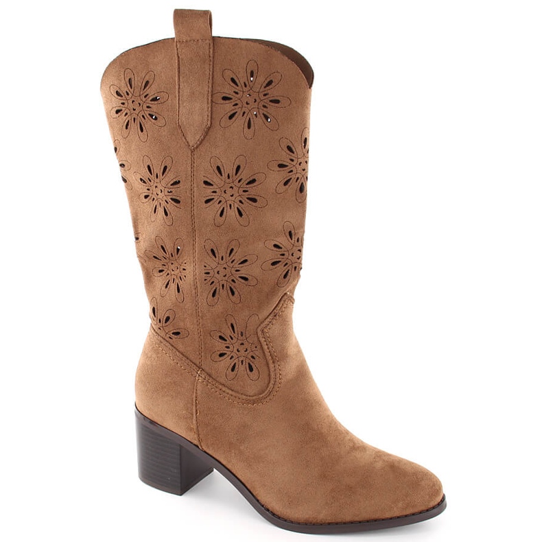 Bottines femme en daim ajouré, marron, Jezzi RMR2337-11 brun