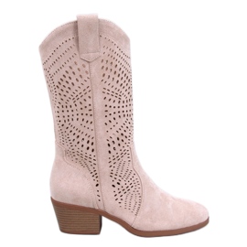 Santiags ajourées Hunter Beige