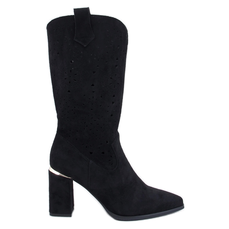 Strokes Bottines à talons ajourées noires le noir