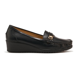 Mocassins femme noirs à boucle le noir Mocassins femme noirs à boucle le noir