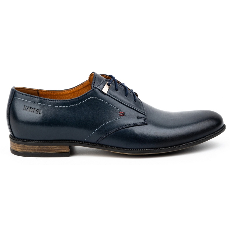 Kampol Chaussures habillées en cuir pour hommes 331KAM, bleu marine