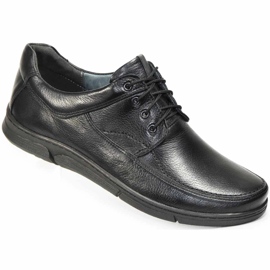 Kampol Chaussures décontractées en cuir pour hommes 42KAM, noires le noir