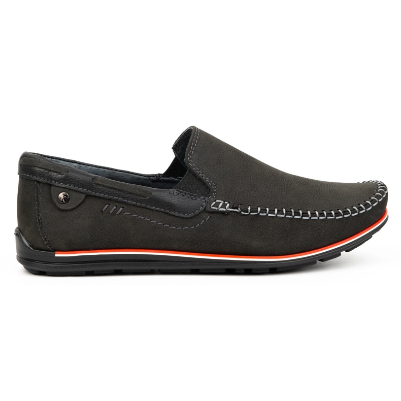 KOMODO Mocassins en cuir 920K pour hommes, noirs le noir
