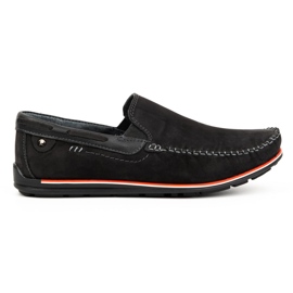 KOMODO Mocassins homme en cuir 920K, nubuck noir