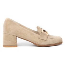 Exquisite Escarpins à talons femme en daim 1355EX, beige