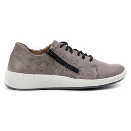 WASAK Chaussures femme, baskets en cuir 0602W, fleurs grises WASAK Chaussures femme, baskets en cuir 0602W, fleurs grises