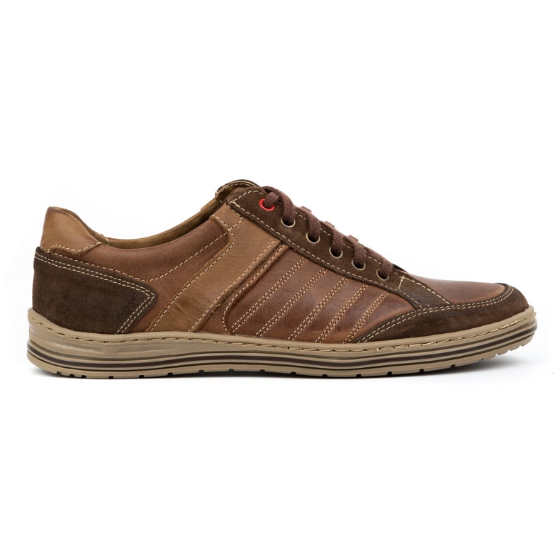KOMODO Chaussures pour hommes en cuir marron polonais 236K brun