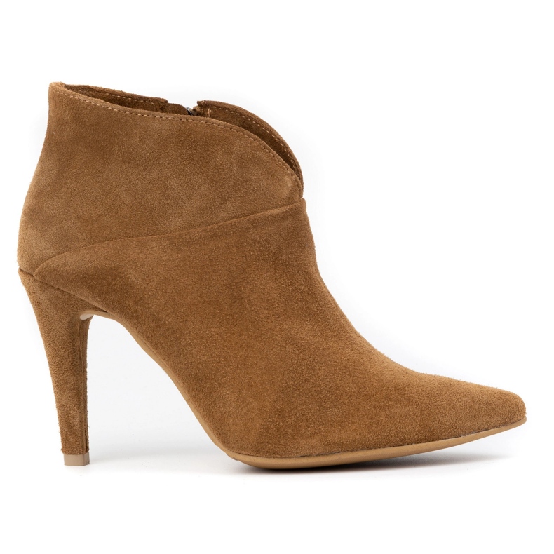 Olivier Bottines femme en daim à talon haut 1061, marron brun