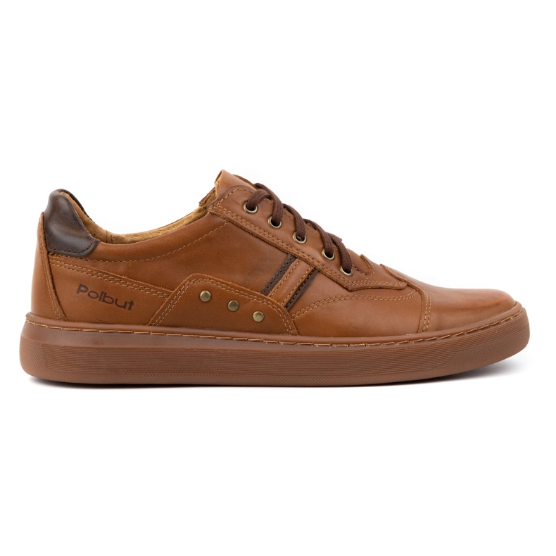 Polbut Chaussures homme en cuir 1801/2 Axe camel brun
