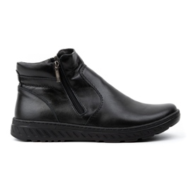 KOMODO Bottes Chelsea larges d'hiver pour hommes, bottes en cuir, 925K, noires