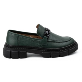 WASAK Chaussures à enfiler en cuir pour femmes 706X vertes à semelle épaisse WASAK Chaussures à enfiler en cuir pour femmes 706X vertes à semelle épaisse