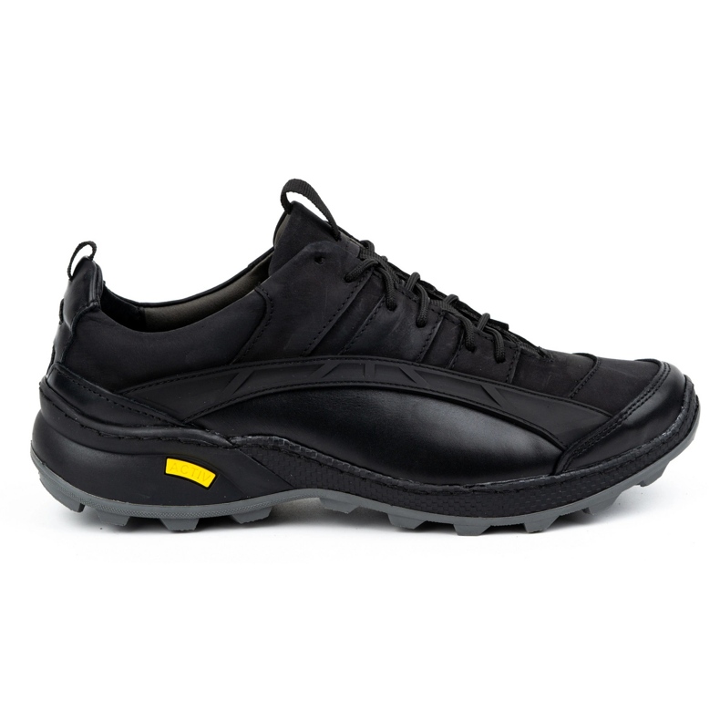 Olivier Chaussures de trekking en cuir pour hommes 405KZ, noires le noir