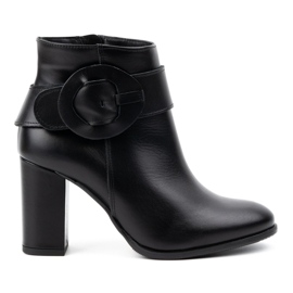 Olivier Bottines en cuir pour femme 1046, noires