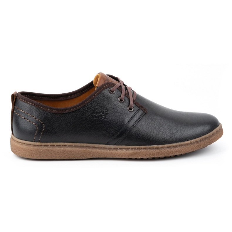 Kampol Chaussures décontractées en cuir pour hommes 22KAM, noires le noir