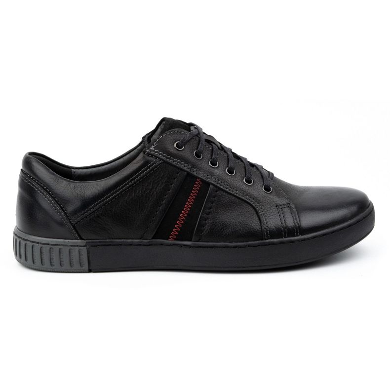 Kampol Chaussures décontractées en cuir pour hommes 29KAM Noir le noir