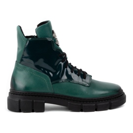 Olivier Bottes d'hiver isolées en cuir pour femme 1169 vert