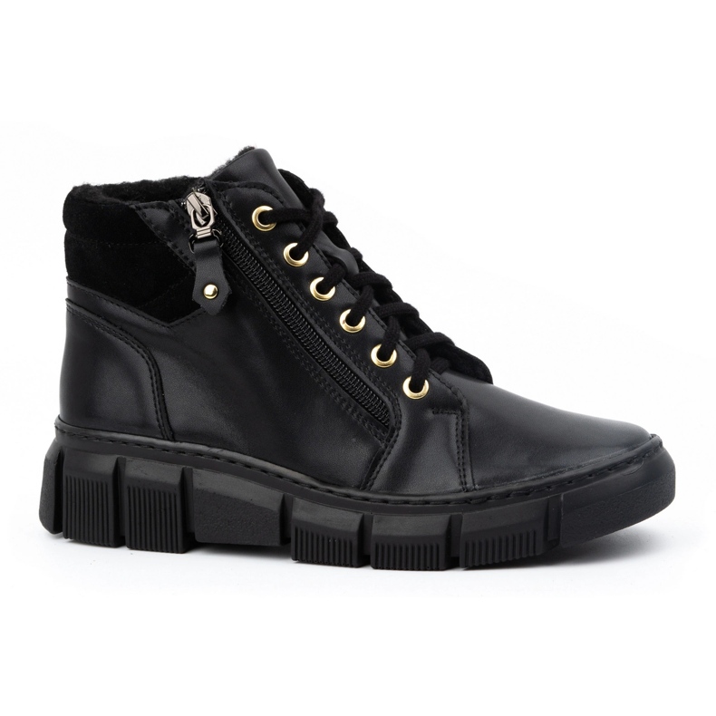 Olivier Bottes d'hiver isolées en cuir pour femme 1180 noir le noir