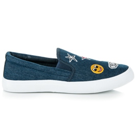 Balada Slipons en denim avec patchs bleu