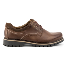 KOMODO Chaussures en cuir pour hommes, chaussures cirées 879 marron brun