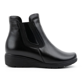 Olivier Bottines isolées en cuir avec fermeture éclair pour femme 021BB, noir le noir