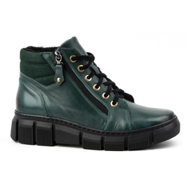 Olivier Bottes d'hiver isolées en cuir pour femme 1180 vert