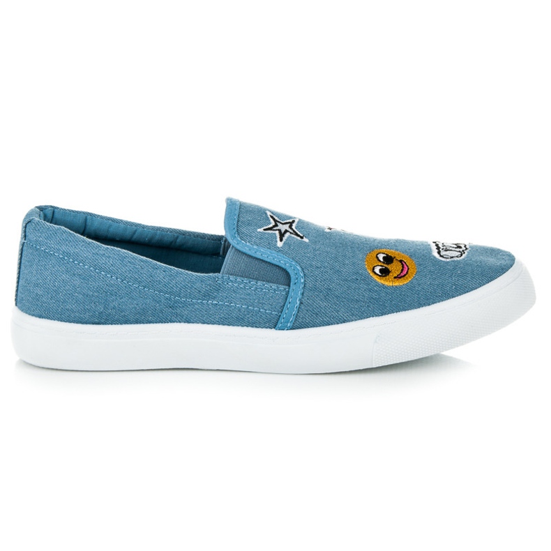 Balada Slipons en denim avec patchs bleu