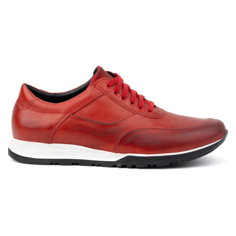 Olivier Chaussures de sport décontractées en cuir pour hommes 902KNT rouge