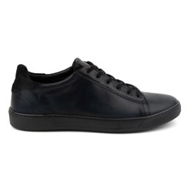 Olivier Chaussures à lacets en cuir pour hommes 472KNT, noires