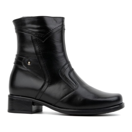 Olivier Bottines isolées en cuir pour femme avec fermeture éclair 888BB, noir