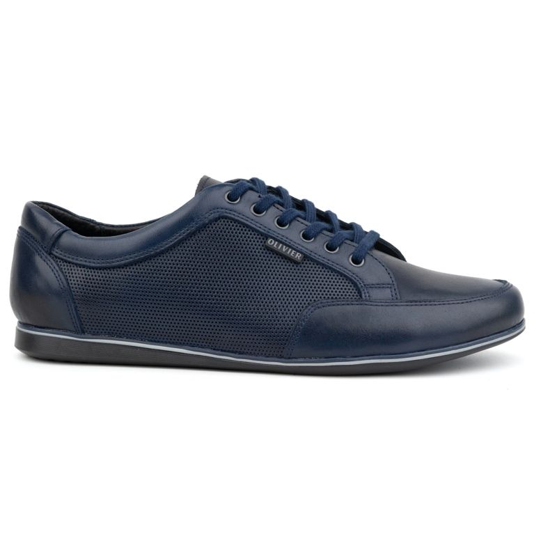 Olivier Chaussures décontractées en cuir pour hommes 410KNT, bleu marine