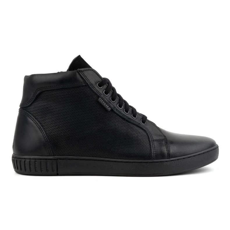 Olivier Chaussures en cuir pour hommes, bottes Chelsea, baskets hautes, 427KNT, noir le noir