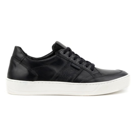 Olivier Chaussures décontractées en cuir pour hommes 873KNT, noires
