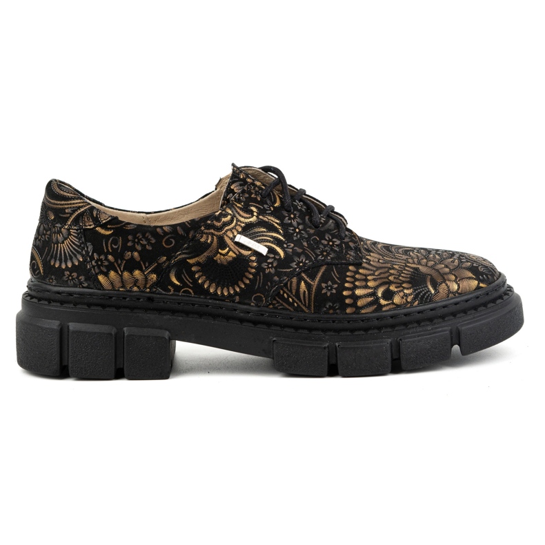 Olivier Chaussures en cuir pour femmes à semelle épaisse, fleurs, 1 134 PLN multicolore