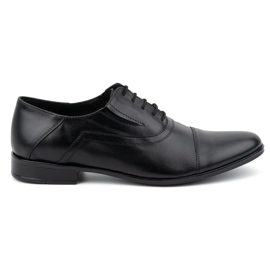 Olivier Chaussures habillées en cuir pour hommes, à lacets élégantes 290LU, noires le noir