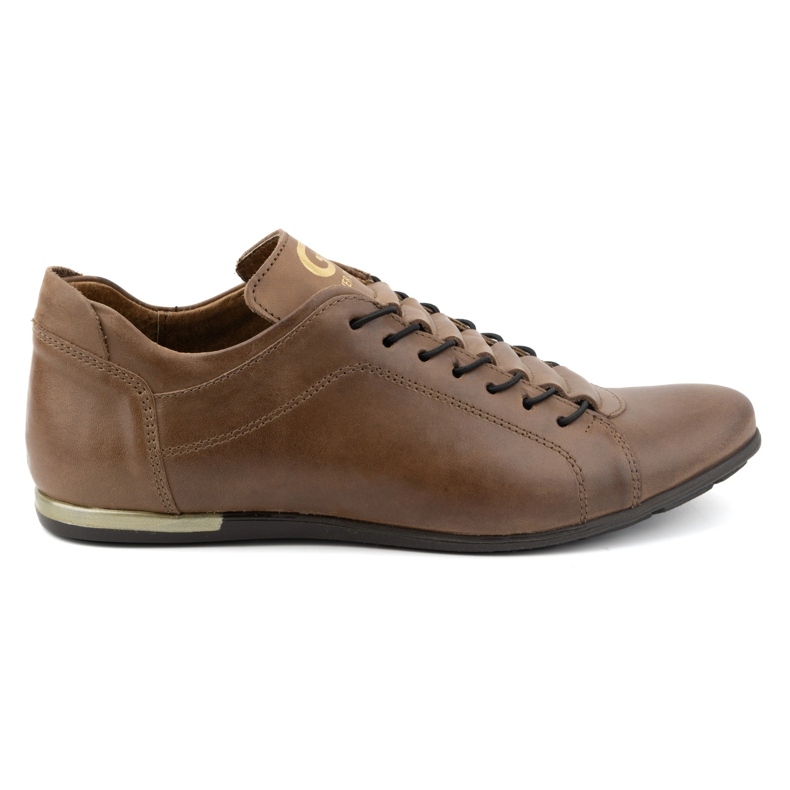 Polbut Chaussures de sport en cuir pour hommes 2123 marron brun