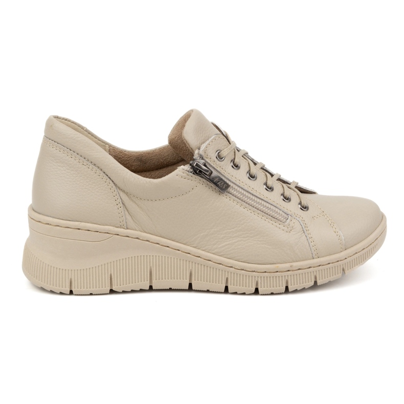Olivier Chaussures en cuir à semelle épaisse pour femme, 1236, beige