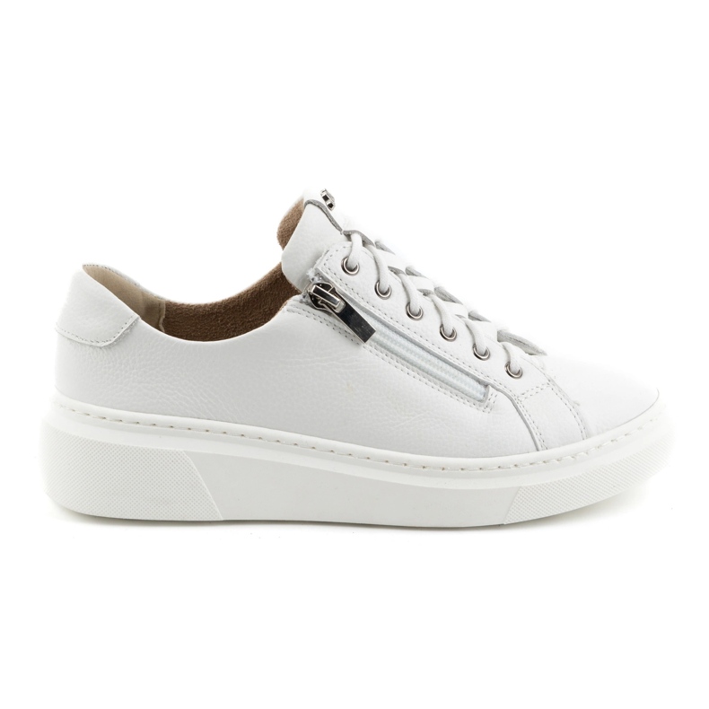 Olivier Chaussures en cuir pour femme, baskets blanches Style 1238