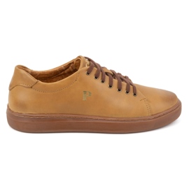 Polbut Baskets en cuir pour hommes 2127 rouge beige