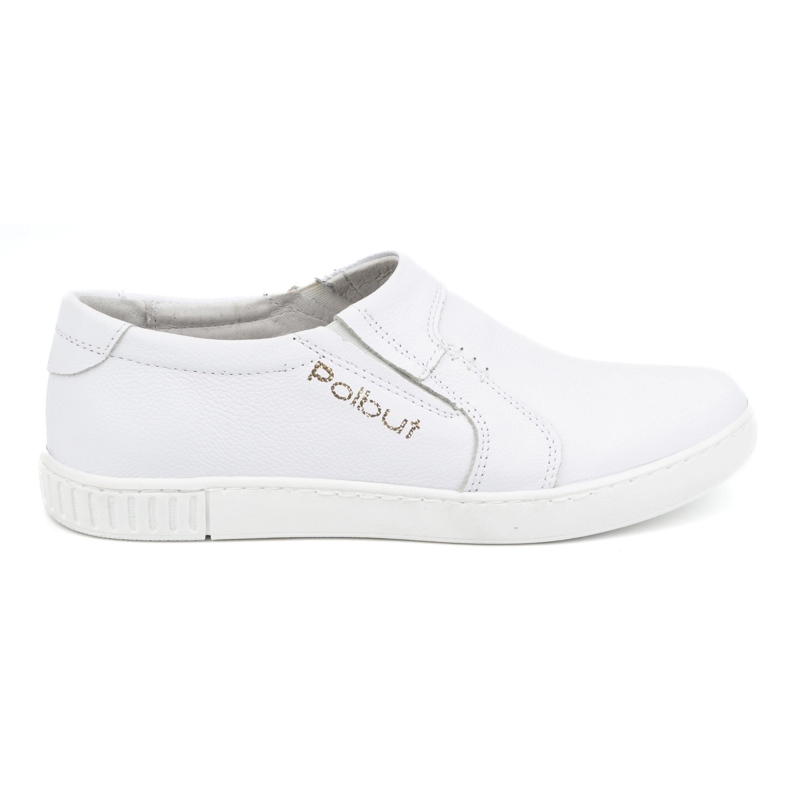 Polbut Chaussures à enfiler en cuir pour hommes 334/2 blanc blanche Polbut Chaussures à enfiler en cuir pour hommes 334/2 blanc blanche