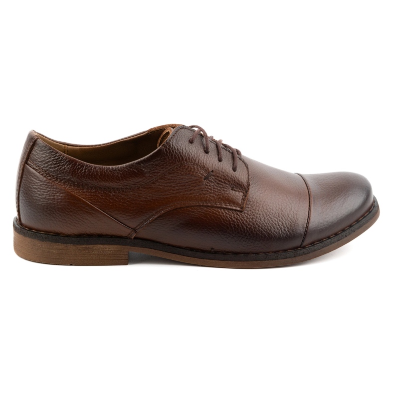 Olivier Chaussures courtes à lacets en cuir pour hommes 7155DT marron brun