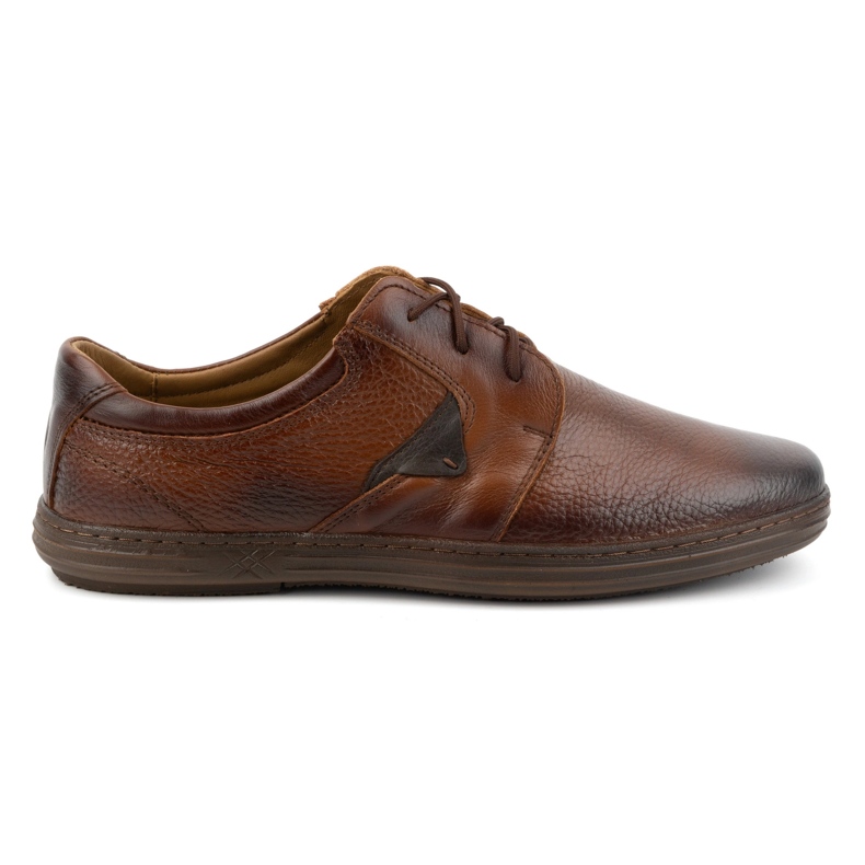 Olivier Chaussures courtes à lacets en cuir pour hommes 7061DT marron brun