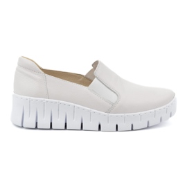 WASAK Chaussures en cuir pour femmes, escarpins à enfiler 0721W, blanc blanche