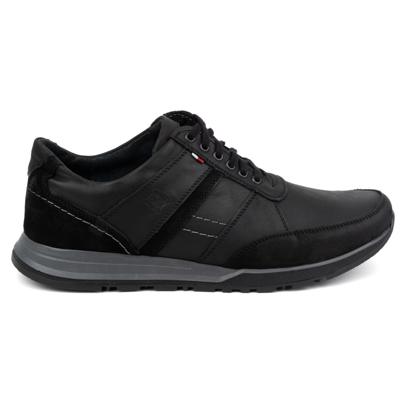Olivier Chaussures à lacets en cuir pour hommes Sport Style 310GT, noires le noir
