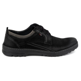 Olivier Chaussures à lacets décontractées en cuir pour hommes, daim 309GT, noir