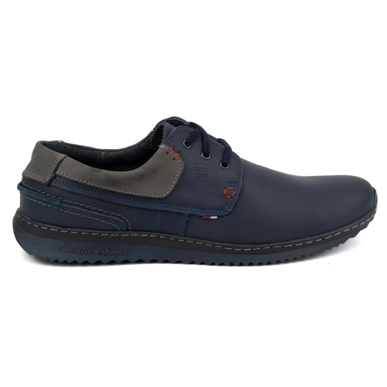 Olivier Chaussures décontractées en cuir pour hommes, modèle 308GT, bleu Olivier Chaussures décontractées en cuir pour hommes, modèle 308GT, bleu