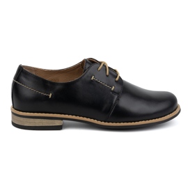 WASAK Chaussures à lacets en cuir pour femmes 0393W, noires