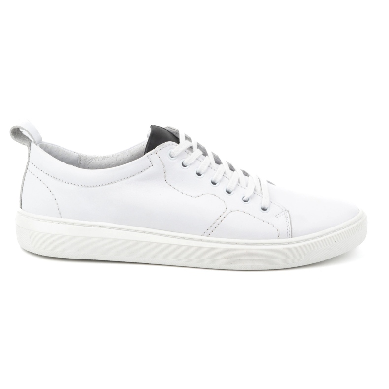 Olivier Chaussures de sport à lacets en cuir pour hommes 434KNT blanc blanche